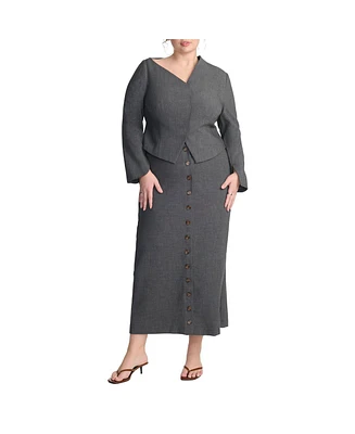 Eloquii Women's Plus Size Maxi Skirt With Buttons