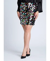 Eloquii Plus Multicolor Paillette Sequin Skirt