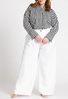 Eloquii Plus Preppy Striped Button Down