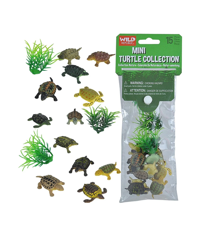 Wild Republic Polybag Mini Turtle Figurines, 15 Pieces