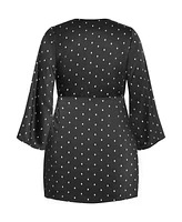 City Chic Plus Amira Spot Dress