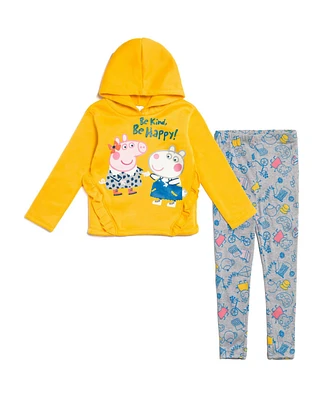 Peppa Pig Girls Pullover Fleece Hoodie and Leggings Outfit Set