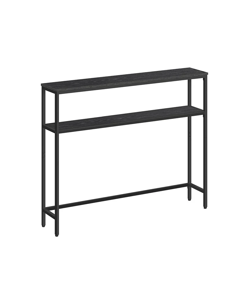 Slickblue Modern 2-Tier Console Table with Shelves Narrow Entryway for Living Room or Bedroom