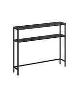 Slickblue Modern 2-Tier Console Table with Shelves Narrow Entryway for Living Room or Bedroom