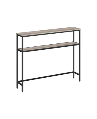Slickblue Modern 2-Tier Console Table with Shelves Narrow Entryway for Living Room or Bedroom
