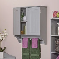 Slickblue 2-Door Bathroom Wall Cabinet with Towel Bar and Ample Storage Space