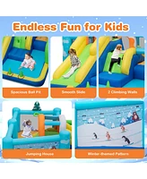 Costway 7-in-1 Kids Inflatable Bounce Castle Multi-Play Jumping House Blower Excluded