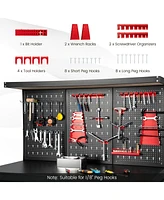 Gouun 48 Inch Workbench with Pegboard and Drawers