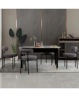 Dyhome Modern Accent Chair, Upholstered Dining Chairs Set Of 4, Short Plush Fabric, Armless Chair With Backrest, Sherpa For Room,