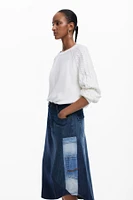 Desigual Women's Patchwork denim skirt