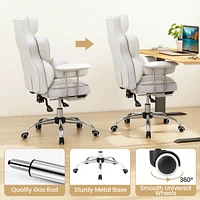 Office Desk Chair Big and Tall Executive with Footrest Lumbar Support