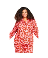 Avenue Plus Button Heart Sleep Top