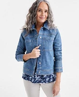 Style Co Printed Top Denim Jacket Straight Jeans Exclusively At Macys