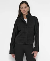 Dkny Women's Quilted Zip-Front Stand-Collar Jacket