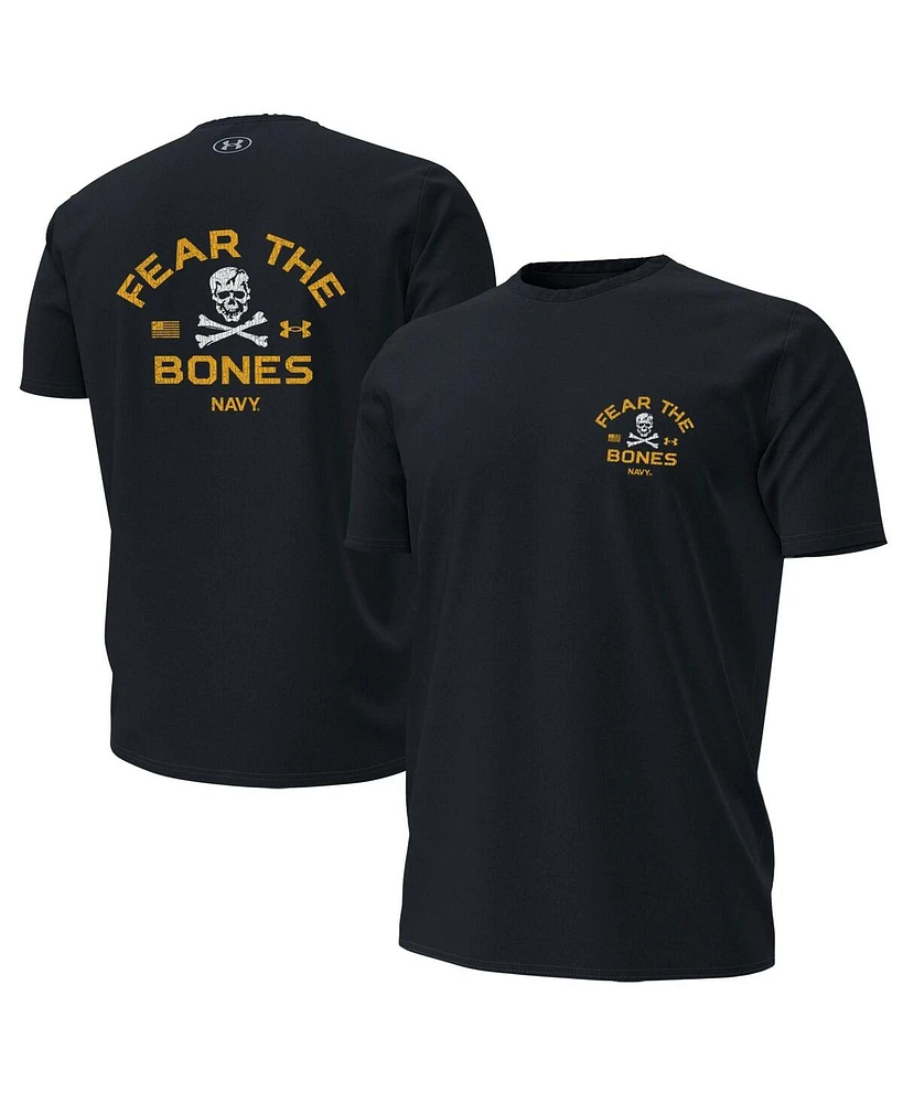 Under Armour Men's Navy Midshipmen 2024 Rivalry Fear The Bones Performance T-Shirt