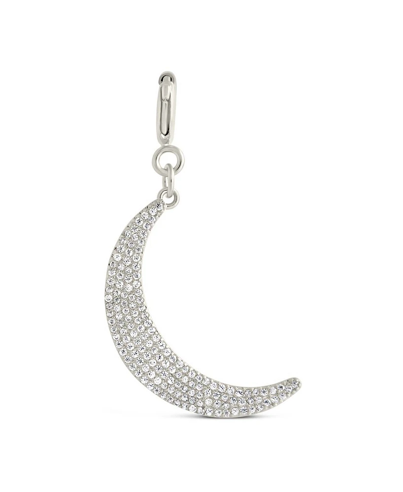 Sterling Forever Cubic Zirconia Crescent Moon Charms