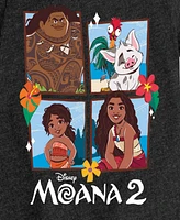 Disney Big Girls Moana 2 Grid Graphic Short Sleeve Tee