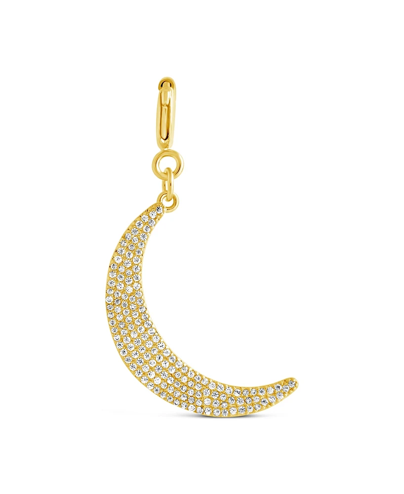 Sterling Forever Cubic Zirconia Crescent Moon Charms