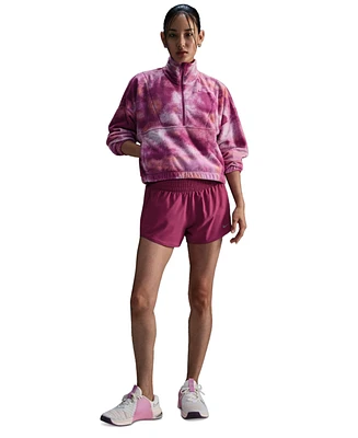 Nike Women's Therma-fit Oversized 1/2-Zip Fleece Printed Top