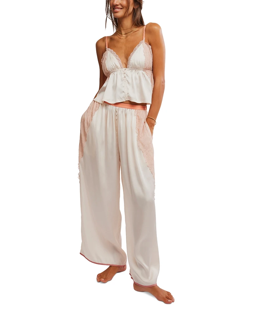 Free People Women's Anywhere With You Lace-Trim Lounge Set