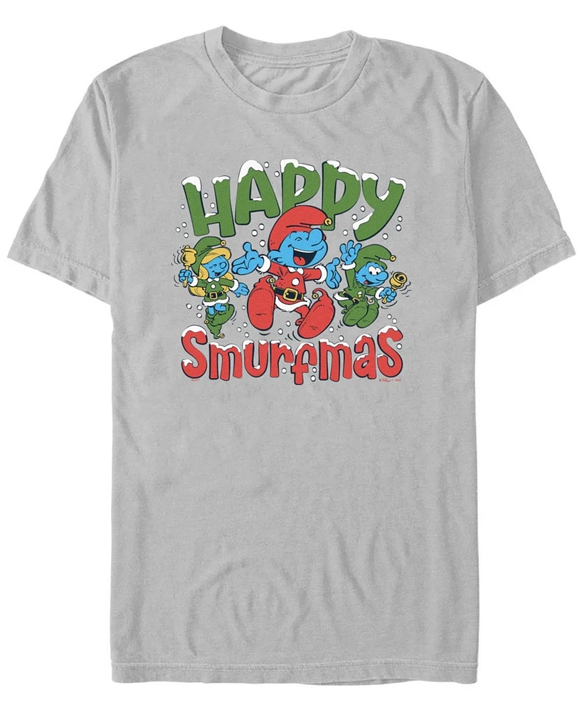 Fifth Sun Men's Happy Smurfmas Short Sleeve T-Shirt