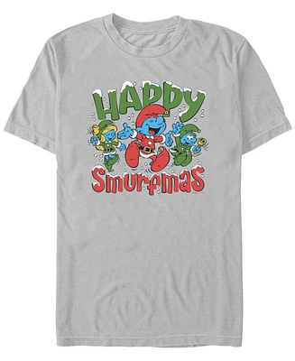 Fifth Sun Men's Happy Smurfmas Short Sleeve T-Shirt