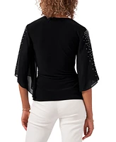 Msk Embellished Chiffon Sleeve Top