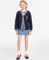 Tommy Hilfiger Big Girls Long Sleeve Varsity Cardigan Denim Wrap Cargo Skort