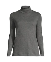 Lands' End Women's Supima Cotton Relaxed Long Sleeve Turtleneck