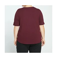 Universal Standard Plus Lily Liquid Jersey Crew Neck Stovepipe Tee