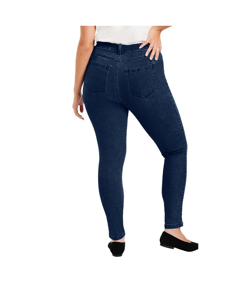 June + Vie Women's Plus Curvie Fit Skinny Jeans