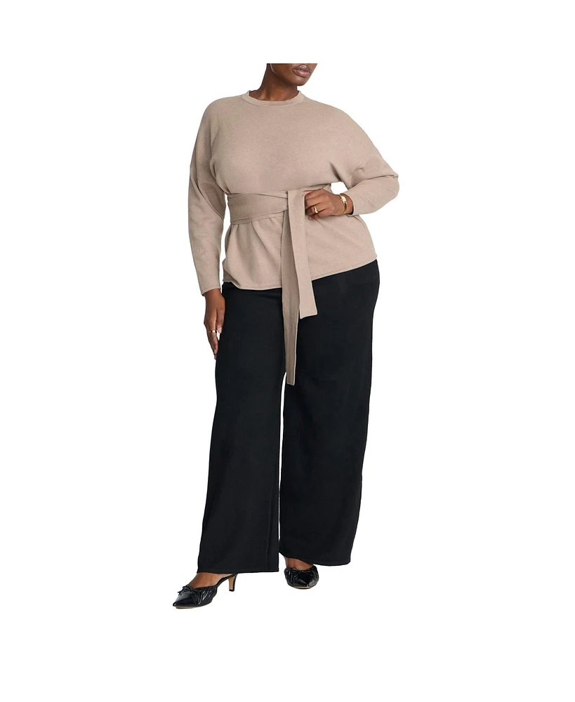 Eloquii Plus Elements Knit Wide Leg Sweater Pant