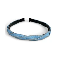 Thin Braid Headband - Light Wash Denim