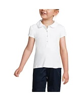 Lands' End Girls School Uniform Short Sleeve Peter Pan Collar Polo Shirt