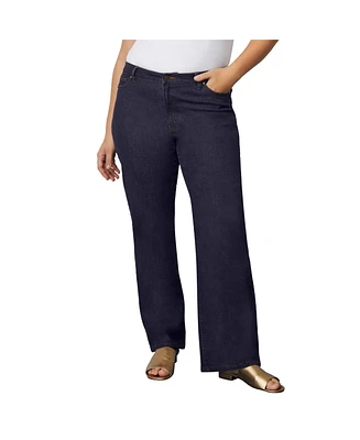 June + Vie Women's Plus Curvie Fit Boyfriend Jeans