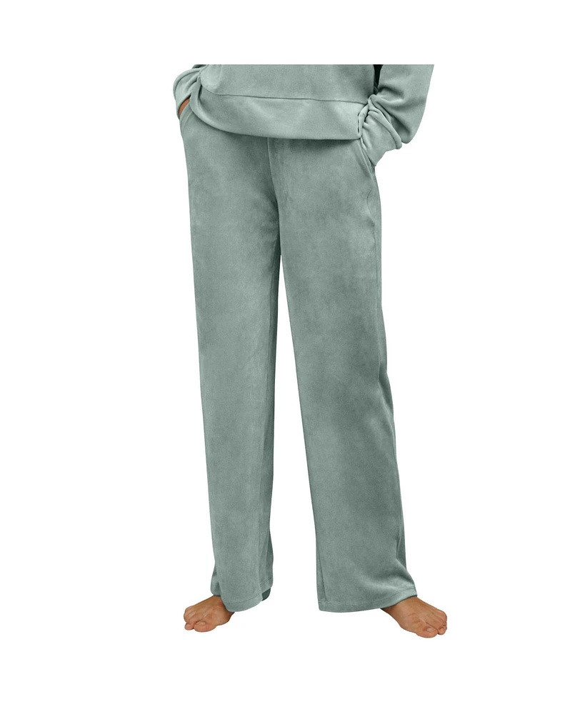 ellos Women's Plus Wide Leg Velour Lounge Pants
