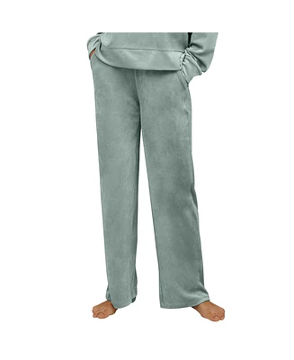 ellos Women's Plus Wide Leg Velour Lounge Pants