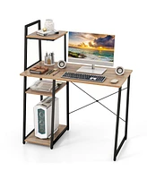 Gouun Compact Computer Desk Workstation with 4 Tier Shelves for Home and Office