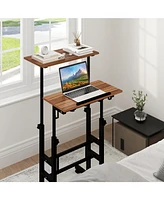 Gouun Height-adjustable Mobile Standing Desk with Split Top and Adjustable Angle