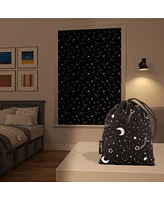 Sun Zero Lights Out Stars Starry Night Portable Travel 100% Blackout Rod Pocket Curtain Panel