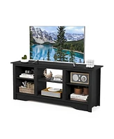Gouun Tv Stand for up to 65 Inch Flat Screen TVs with Adjustable Shelves for 18 Inch Electric Fireplace (Not Included