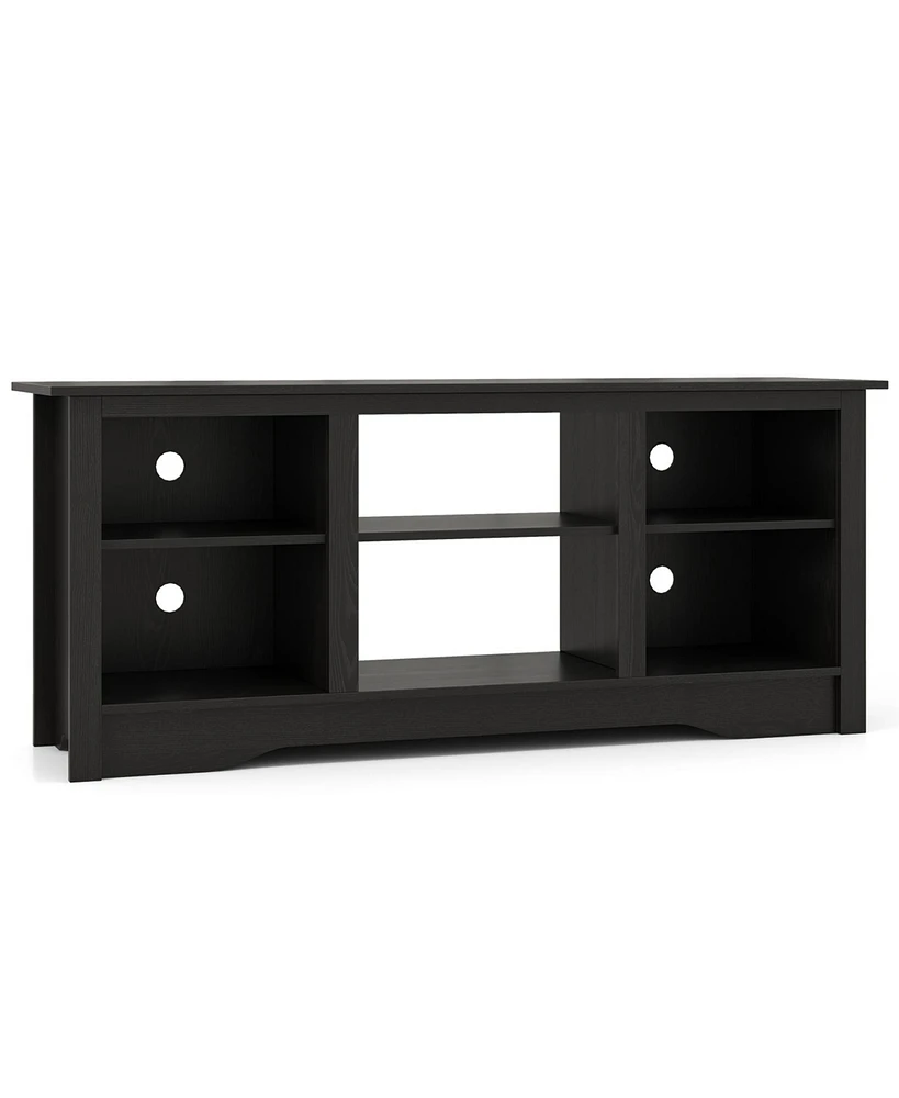 Gouun Tv Stand for up to 65 Inch Flat Screen TVs with Adjustable Shelves for 18 Inch Electric Fireplace (Not Included