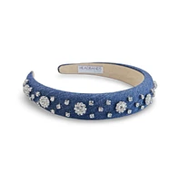 Classic Padded Headband - Denim Rhinestones
