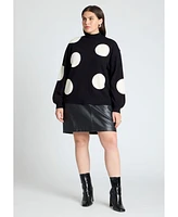 Eloquii Plus Size Polka Dot Sweater