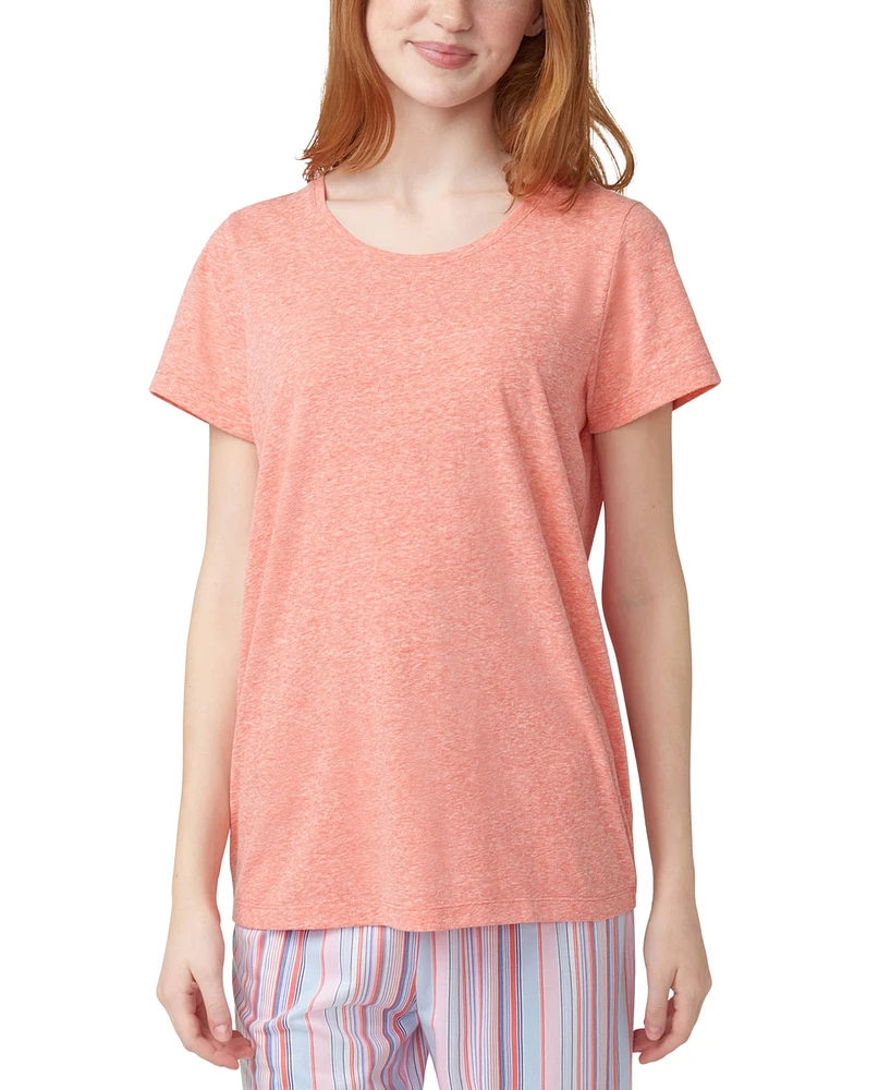 Hue Women's Solid Short-Sleeve Scoop-Neck Pajama T-Shirt