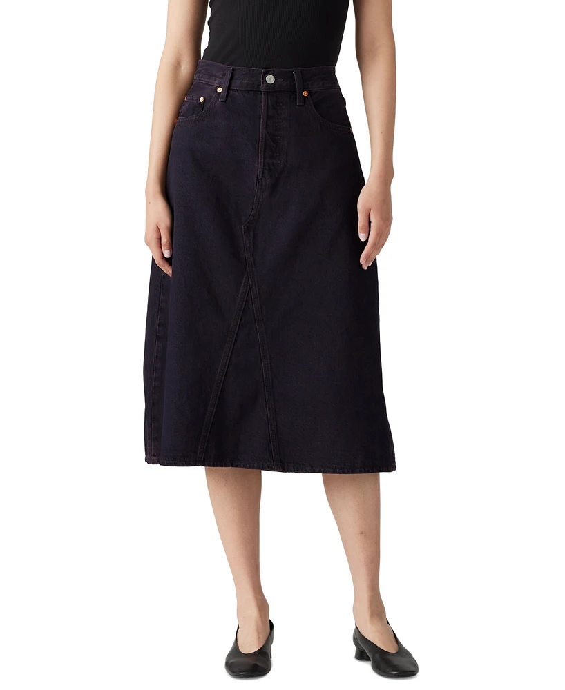 Levi's Women's High Rise A-Line Deconstructed Denim Skirt