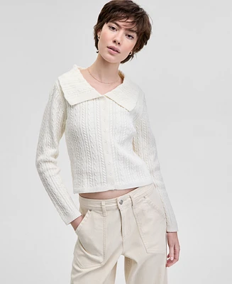 And Now This Women's Collared Cable Cardigan, Exclusively at Macy's