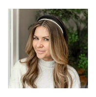 Classic Double Headband Set - Black and Pearl