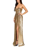 Emerald Sundae Juniors' Metallic Embellished Cutout Gown, Created for Macy's