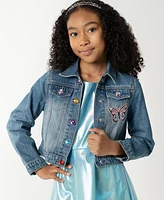 Sparkle & Shine Big Girls Liquid Metallic Dress with Denim Jacket, 2- Piece Set